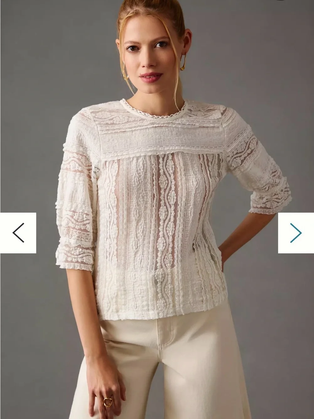 By Anthropologie Victorian Lace Top